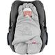 ByBoom® - Swaddling Wrap, Car Seat and Pram Blanket for Winter, Universal for infant and child car seats (e.g. Maxi-Cosi, Britax), for a pushchair/stroller, buggy or baby bed; THE ORIGINAL WITH THE BEAR, Color:Grey