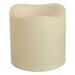 Gerson 42483 - 4" x 4" Bisque Wavy Edge Battery Operated LED Resin Pillar Outdoor Candle with Timer