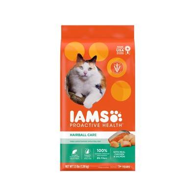 Iams ProActive Health Adult Hairball Care with Chicken & Salmon Dry Cat Food, 3.5-lb bag
