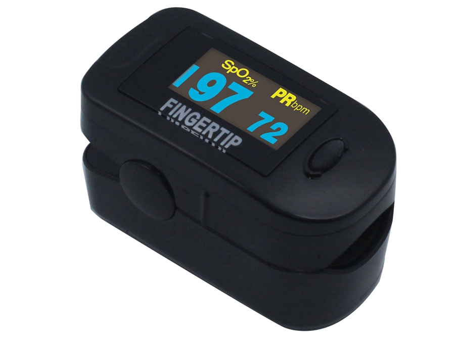 Concord BlackOx DELUXE Fingertip Pulse Oximeter with 6-way OLED Display, Carrying Case, Lanyard and Protective Cover