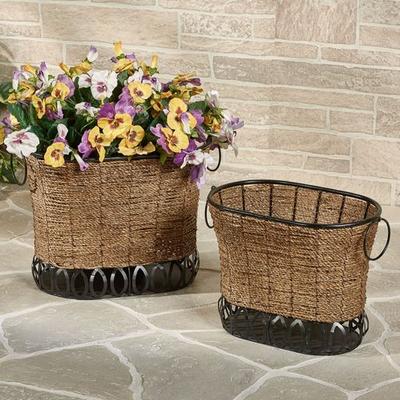 Zostera Storage Baskets Brown Set of Two, Set of Two, Brown