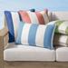 Resort Stripe Indoor/Outdoor Pillow - Square, Resort Stripe Cobalt Square, 20" x 20" Square, Individual - Frontgate