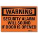 LYLE U6-1219-RD_14X10 Security Sign,Alarm Will Sound,14 in. W, 10 in Height, 14