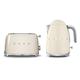 Smeg TSF01CRUK KLF01CRUK | 50s Retro Style 2 Slice Toaster & Kettle Set in Cream