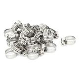 Unique Bargains Adjustable 9-16mm Cable Tight Coolant Hose Pipe Fitting Worm Gear Clamp 25Pcs