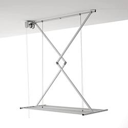 foxydry Mini, Ceiling Mounted Pulley Clothes Airer, Clothes Drying Rack, Vertical Folding Laundry Drying Rack in aluminium and steel 50.40x21.26x9.84 IN (Grey, 120)