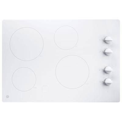 GE 30" Built-In Electric Cooktop - White-on-White - JP3030TJWW