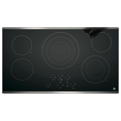 GE 36" Built-In Electric Cooktop - Stainless Steel-on-Black - JP5036SJSS