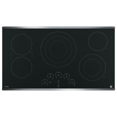 GE Profile Series 36" Built-In Electric Cooktop - Stainless Steel-on-Black - PP9036SJSS