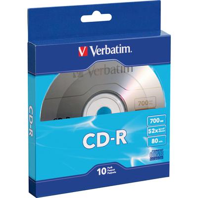 Verbatim 52x CD-R Discs (10-Pack) - Silver - 97955