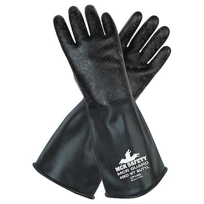 MCR SAFETY CP14RXL CP14R Chemical Resistant Gloves, Butyl, 14 in L, 14 mil,