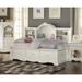 Infini Furnishings Twin Captian's Bed w/ Storage & Shelves Wood in Brown/White | 55 W x 84 D in | Wayfair INF39150JB