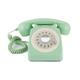 GPO 746 Rotary 1970s-style Retro Landline Phone - Curly Cord, Authentic Bell Ring - Mint Green