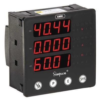 SIMPSON ELECTRIC A100 Digital Panel Meter,2.16 in. D,1 Relays