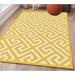 White/Yellow 60 x 0.5 in Area Rug - The Conestoga Trading Co. Geometric Hand Hooked Wool Yellow/Ivory Area Rug Wool | 60 W x 0.5 D in | Wayfair