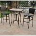 Wade Logan® Brade 3 Piece Bar Height Outdoor Dining Set Wood in Brown | 42 H x 32 W x 32 D in | Wayfair BRSD7662 28204005