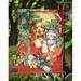 Caroline's Treasures Christmas Puppy & Kitten 2-Sided Garden Flag, Polyester in Orange/Red | 15 H x 11 W in | Wayfair APH7551GF