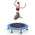Physionics® Mini Fitness Trampoline – Foldable, Anti-Slip Feet, Indoor & Outdoor – Aerobic Bouncer, Exercise Rebounder (Ø 48 In)