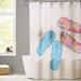 Bay Isle Home™ Widger Beach Shoes Geometric Print Single Shower Curtain Polyester in Blue/Gray | 73 H x 70 W in | Wayfair BAYI2119 28505910