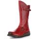 Fly London Women's Mes 2 Buckle Boots, Red, 3 UK