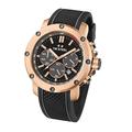 TW Steel Men's Quartz Watch with Black Dial Chronograph Display and Black Silicone Strap TS5