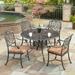 One Allium Way® Strickland 5 Piece Outdoor Dining Set w/ Cushions Metal in Gray/Black | 29 H x 42 W x 42 D in | Wayfair OAWY3186 27979714