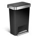 Simplehuman 45 Liter/12 Gallon Rectangular Kitchen Step Trash Can w/ Soft-Close Lid, Plastic Plastic in Black | 26 H x 19 W x 13.3 D in | Wayfair