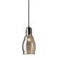 Searchlight 3604AM Olsson 1 Light Bell Ceiling Pendant Light in Chrome with Amber Glass