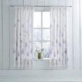 Charlotte Thomas Modern Floral Design Pencil Pleat Pair of Curtains in White with Purple Floral Design with Tie Backs 168cms x 183cms (66"x72")