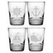 Susquehanna Glass Nautical Icons Double 4-Piece 13 oz. Whiskey Glass Set Glass | 4.5 H x 3.625 W in | Wayfair WAY-8308-478-4