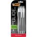 BIC Glide Exact Retractable Ball Point Pens Fine Point 0.7 mm Black Ink Pack of 3