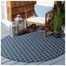 Blue/Navy 48 x 0.25 in Indoor/Outdoor Area Rug - Winston Porter Herefordshire Geometric Navy/Beige Indoor/Outdoor Rug, | 48 W x 0.25 D in | Wayfair