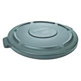 RUBBERMAID COMMERCIAL FG265400GRAY 55 gal Flat Trash Can Lid, 26 3/4 in W/Dia,