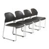 Office Star Products Armless Stackable Chair Plastic/Acrylic in Black | 31 H x 21.5 W x 23 D in | Wayfair STC3030-3