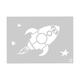 The Stencil Studio Ltd - Rocket and Stars Stencil - Reusable Stencil - Size Extra Large (A1) (10204XL)