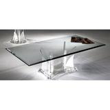 Shahrooz Butterfly Pedestal Coffee Table, Glass | 16.5 H x 60 W x 30 D in | Wayfair B900-GT5