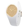 Ice-Watch - ICE glitter White Gold - Weiße Damenuhr mit Silikonarmband - 001345 (Small)