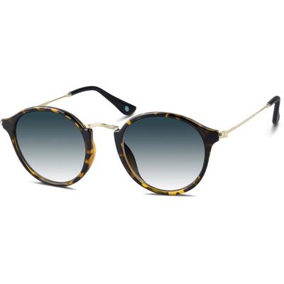 Zenni Boho Round Rx Sunglasses Tortoiseshell Mixed Full Rim Frame