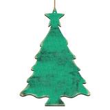 Designocracy Christmas Tree Rustic Wooden Ornament Wood in Brown/Green | 5 H x 5.5 W x 0.3 D in | Wayfair 99911-O