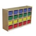 Kids' Station Portable 20 Compartment Cubby Wood in Brown | 29.75 H x 48 W x 13.25 D in | Wayfair S304820BIR