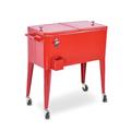 Costway Red Portable Outdoor Patio Cooler Cart