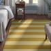 White/Yellow 43 x 0.16 in Indoor/Outdoor Area Rug - Breakwater Bay Pembe Striped Gold/Ivory Indoor/Outdoor Area Rug | 43 W x 0.16 D in | Wayfair