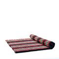 Leewadee - Foldable Floor Mattress - Japanese Roll Up Futon -Trifold Tatami Mat- Guest Floor Bed - Camping Mattress - Thai Massage Mat, Kapok Filled, 190 x 145 cm, Black Red