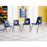 Lorell Stacking Classroom Chair Plastic/Metal in Blue | 35.3 H x 15.9 W x 18.7 D in | Wayfair LLR99884