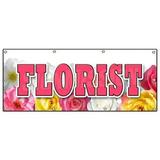 SignMission 36 x 96 in. Banner Sign - Florist - Rose Flower Shop Arrangements Delivery Fresh Plants