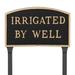 Montague Metal Products Inc. Standard Arch Irrigated By Well Statement Plaque Sign w/ Lawn Stakes Metal | 10 H x 15 W x 0.25 D in | Wayfair