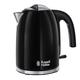 Russell Hobbs Black Stainless Steel 1.7L Cordless Electric Kettle with black handle (Fast Boil 3KW, Removable washable anti-scale filter, Pull to open hinged lid, Perfect pour spout) 20413
