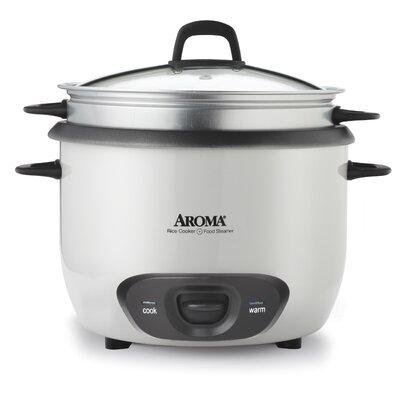 Aroma 6-Cup Pot Rice Cooker Metal | 10 H x 7.9 W x 9.8 D in | Wayfair 021241007436