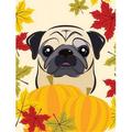 Carolines Treasures BB2068CHF Fawn Pug Thanksgiving Flag Canvas House Size Large multicolor