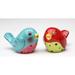 Cosmos Gifts Love Birds 2 Piece Salt & Pepper Set Earthenware in Red/Blue | 1.75 H x 1.75 W in | Wayfair 61544